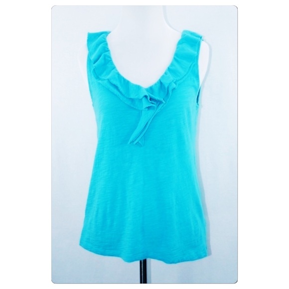 LOFT Tops - 🎈Ann Taylor LOFT ruffle trim sleeveless top Sz M